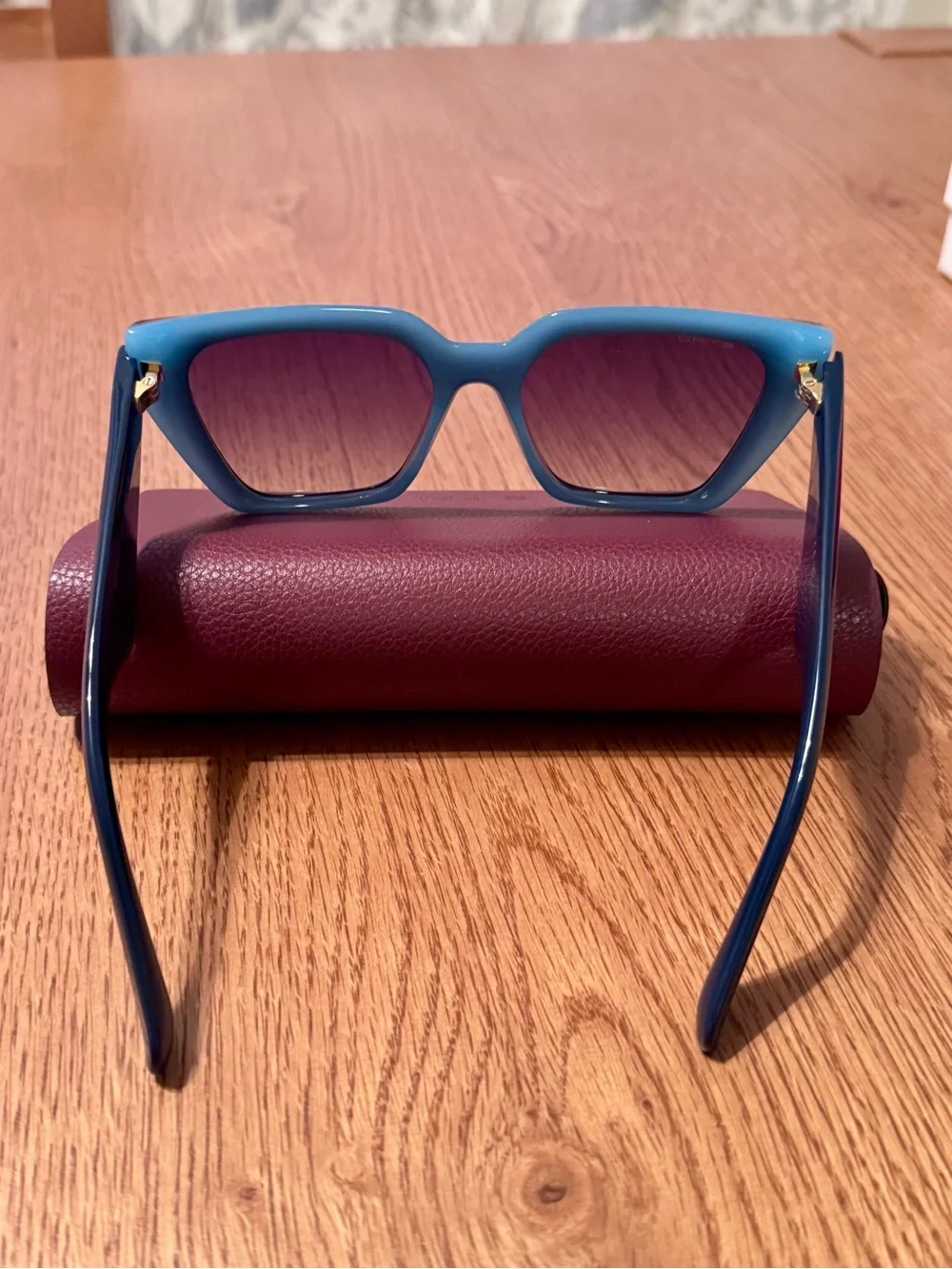 New Etro ETRO0096/G/S 0ZX99O Blue and Light Blue Cat-Eye Sunglasses Authentic